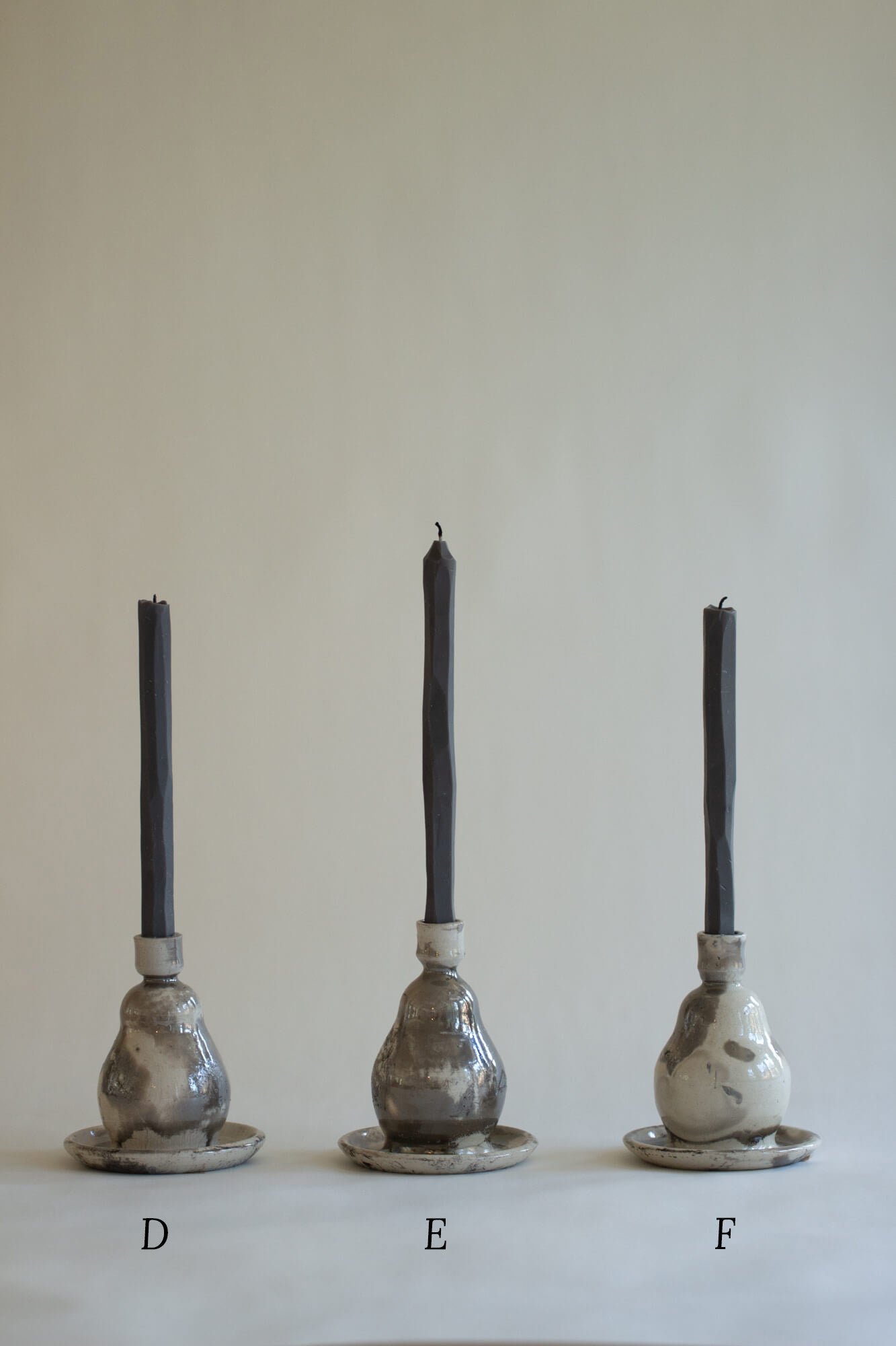 Raku Pear Candlestick Holder