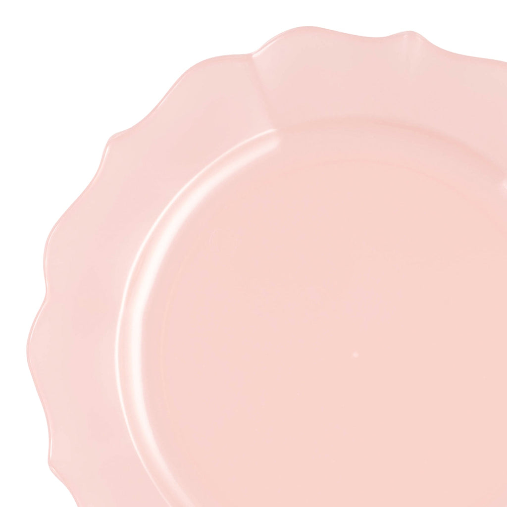 Pearl Pink Round Lotus Plastic Dinner Plates (10.25")