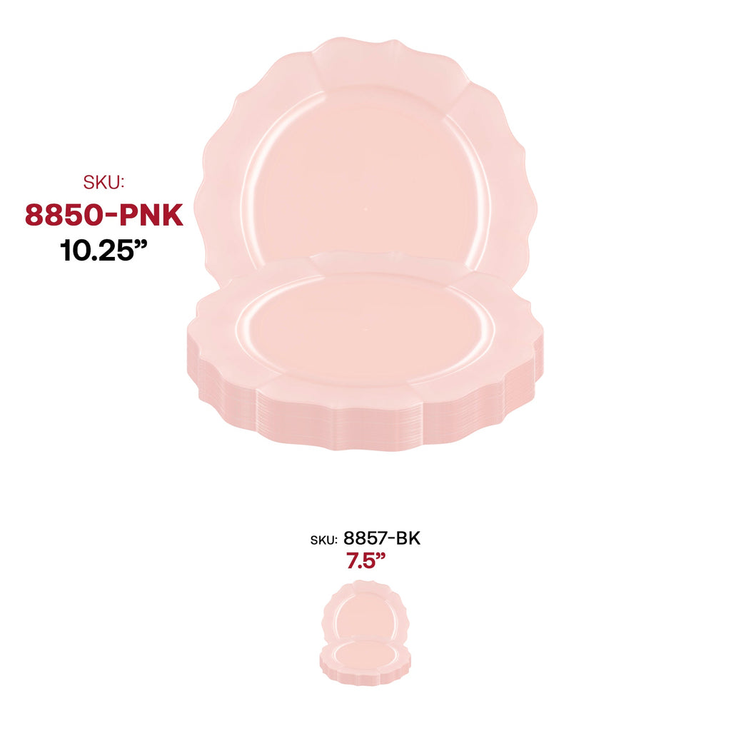 Pearl Pink Round Lotus Plastic Dinner Plates (10.25")