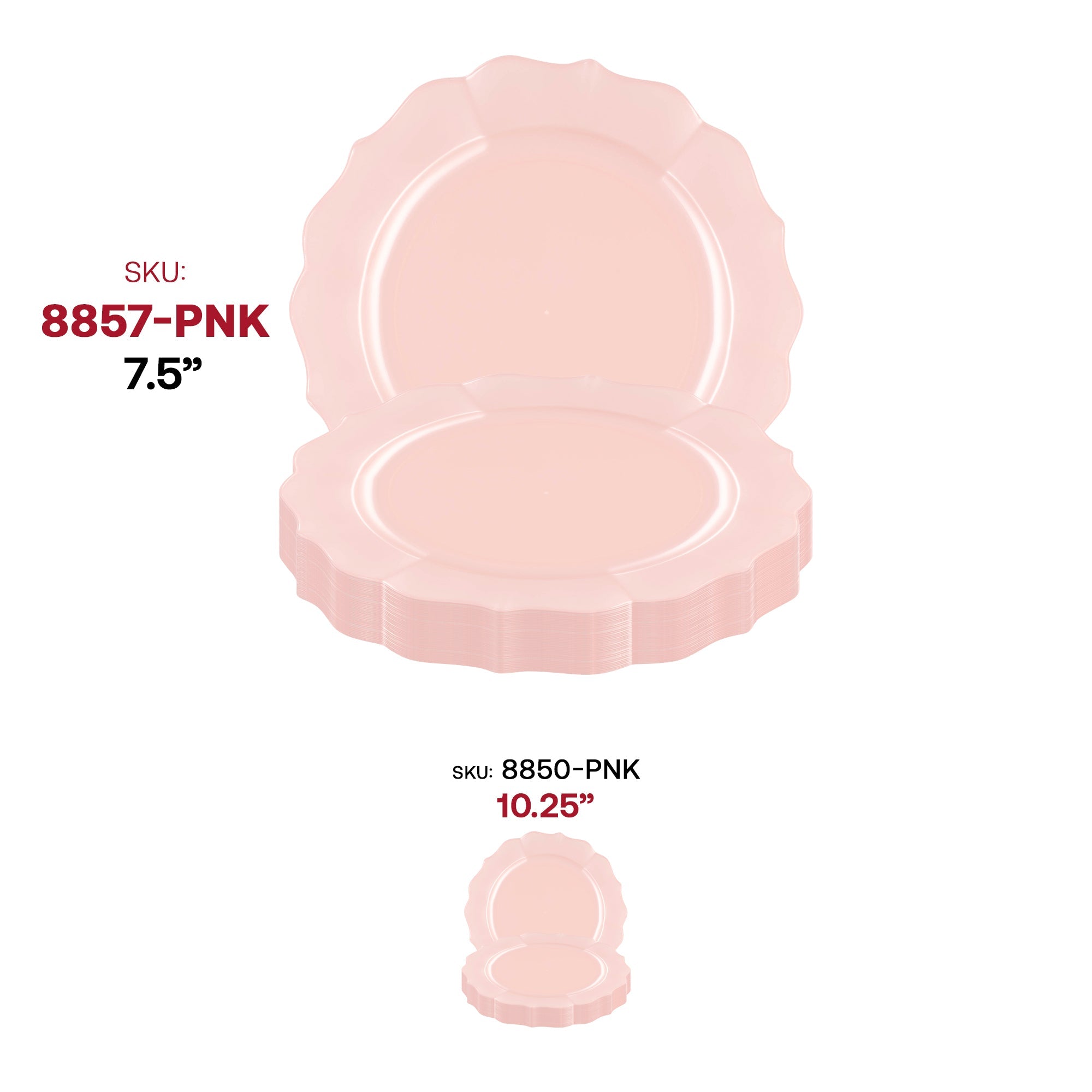 Pearl Pink Round Lotus Plastic Appetizer/Salad Plates (7.5")