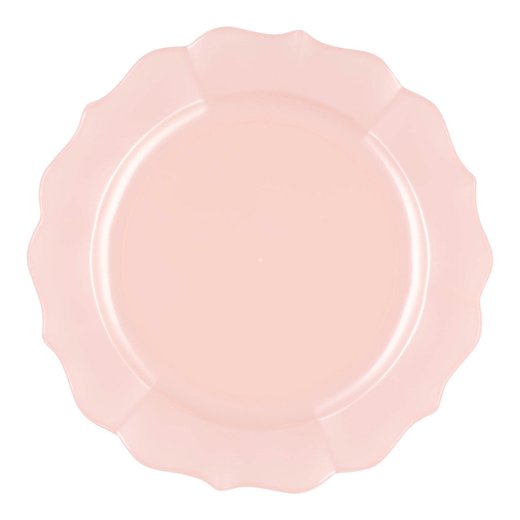 Pearl Pink Round Lotus Plastic Dinner Plates (10.25")