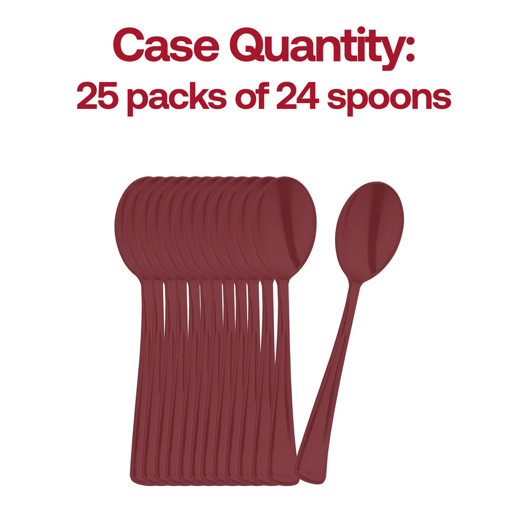 Red Disposable Plastic Party Spoons