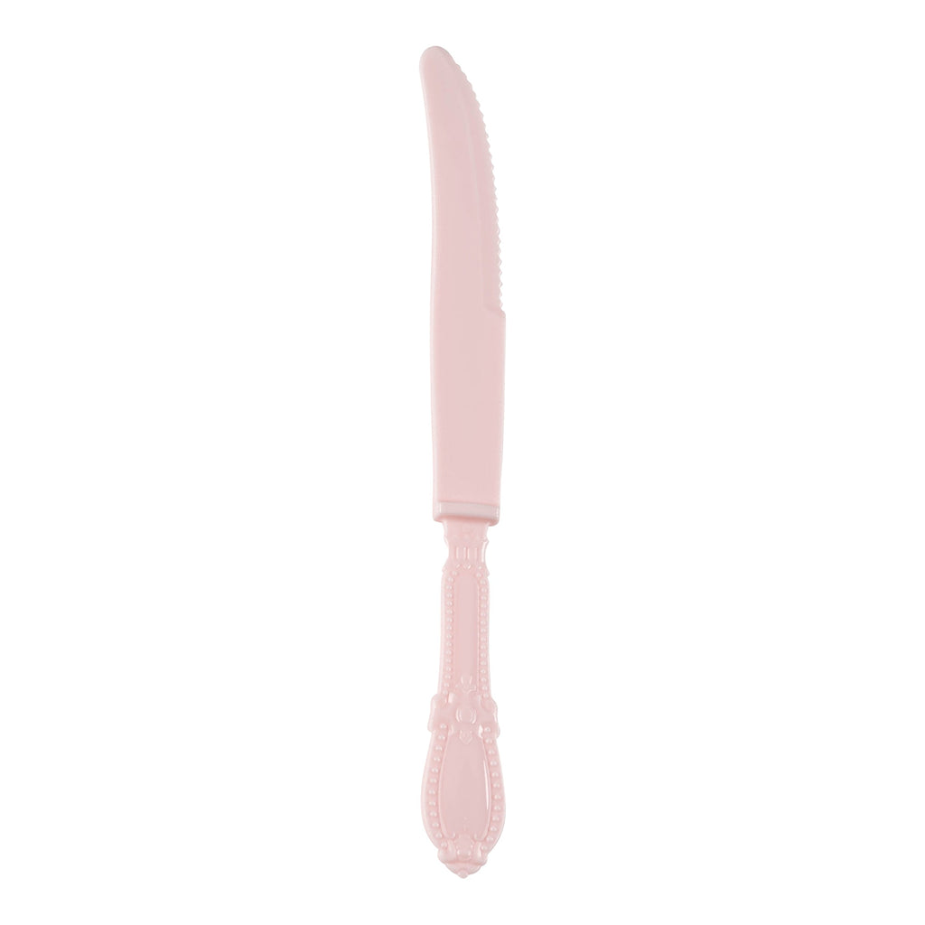 Pink Baroque Disposable Plastic Dinner Knives