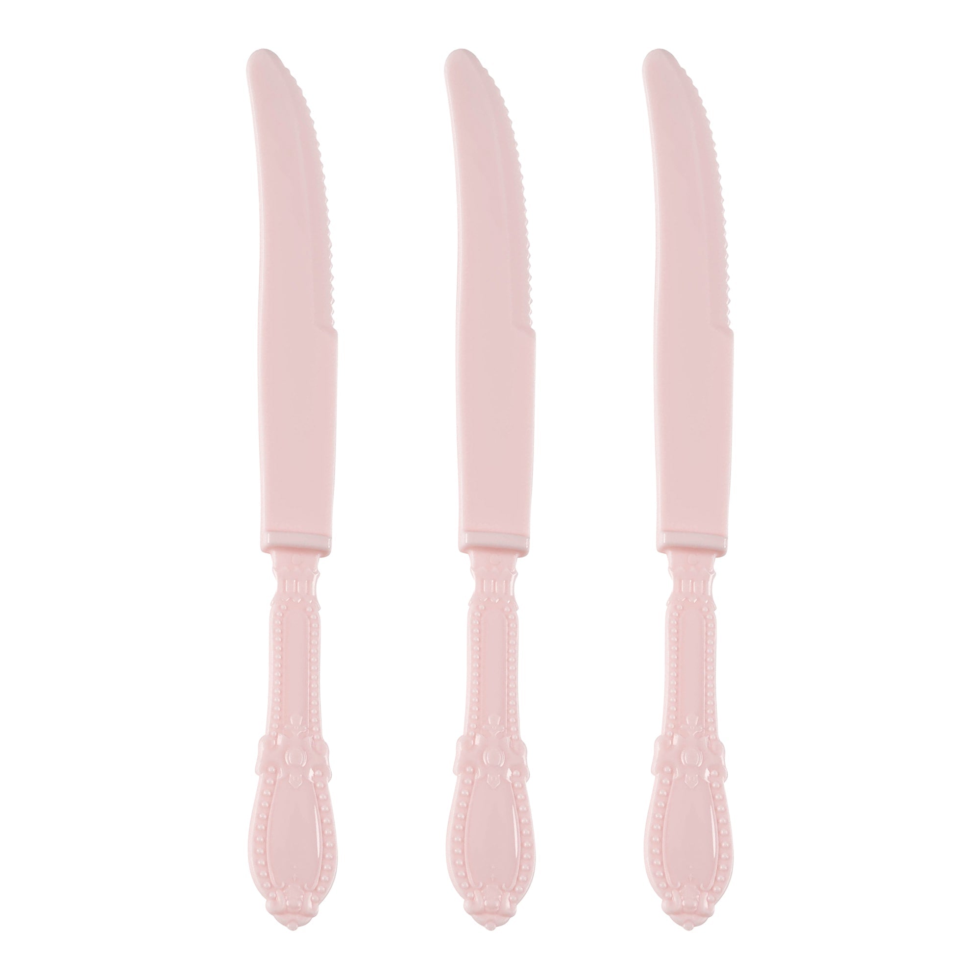 Pink Baroque Disposable Plastic Dinner Knives