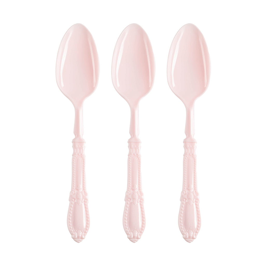 Pink Baroque Disposable Plastic Dinner Spoons