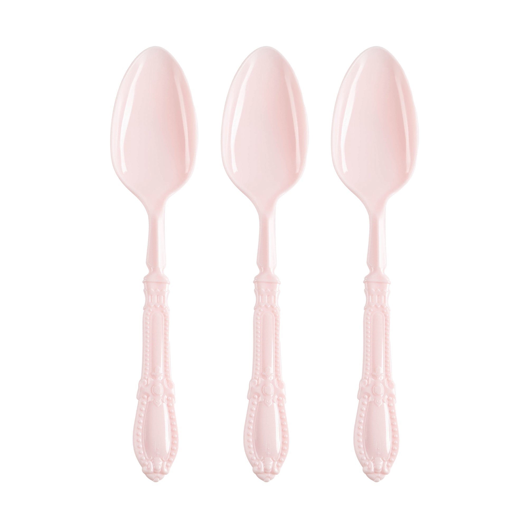 Pink Baroque Disposable Plastic Dinner Spoons