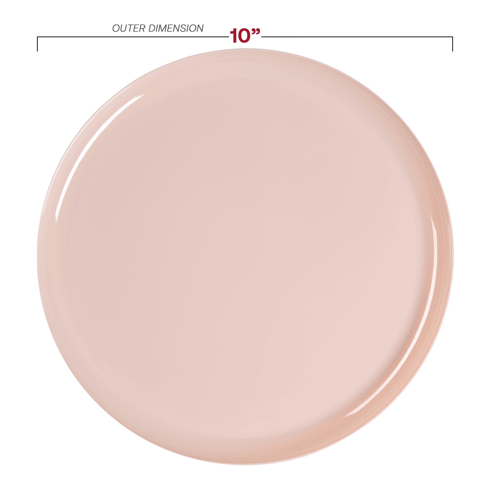 Pink Flat Round Disposable Plastic Dinnerware Value Set