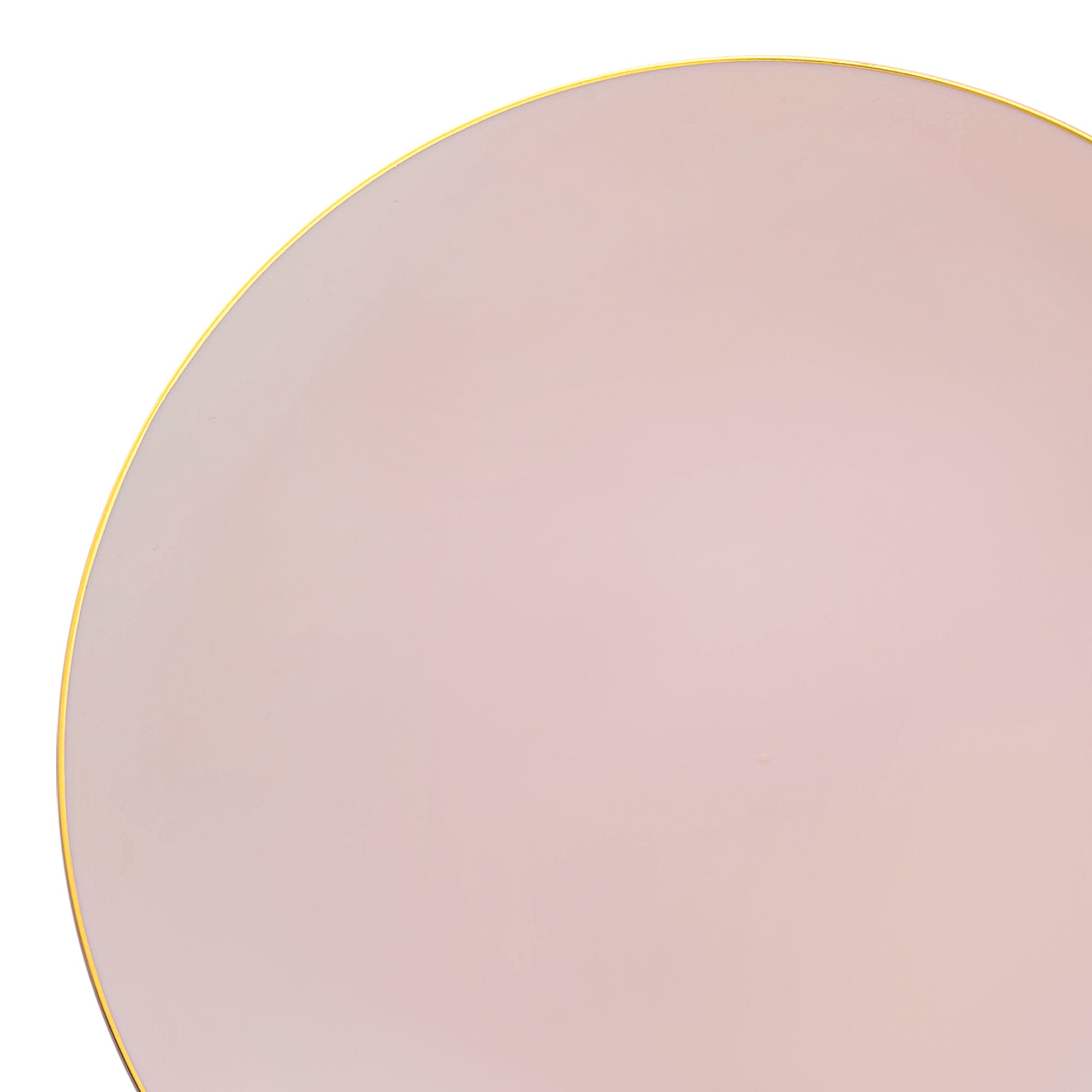 Pink with Gold Rim Organic Round Disposable Plastic Appetizer/Salad Plates (7.5")