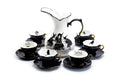 Witches Brew Pitcher + 6 Assorted Halloween Tea Cup and Saucer Sets - Ver. B