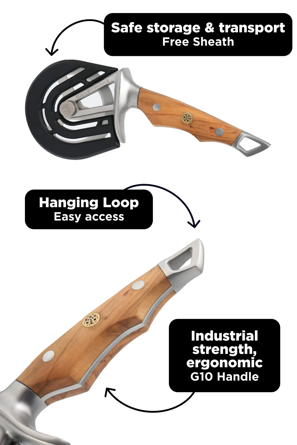 Pizza Wheel & Cutter | Olive Wood Handle | Wheel Series | Dalstrong ©