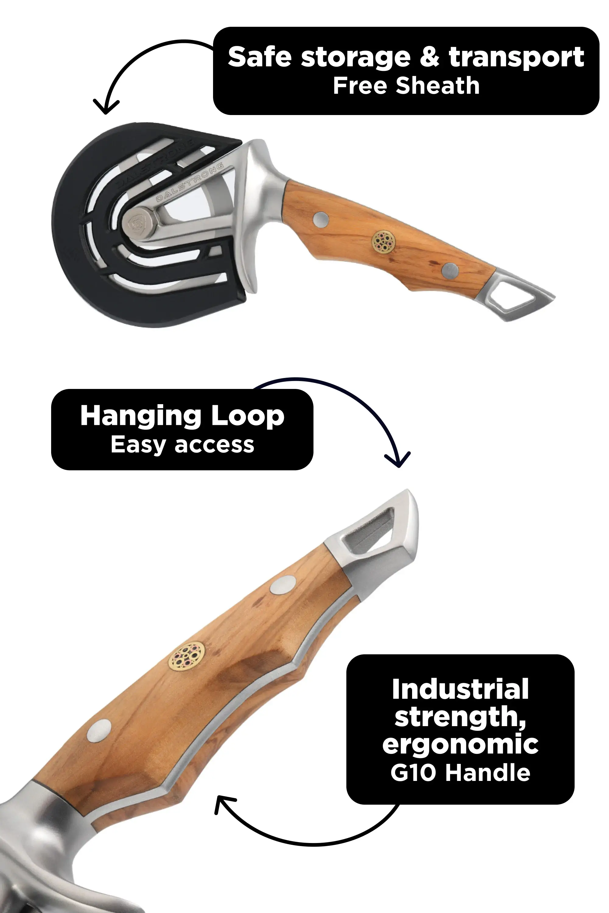 Pizza Wheel & Cutter | Olive Wood Handle | Wheel Series | Dalstrong ©