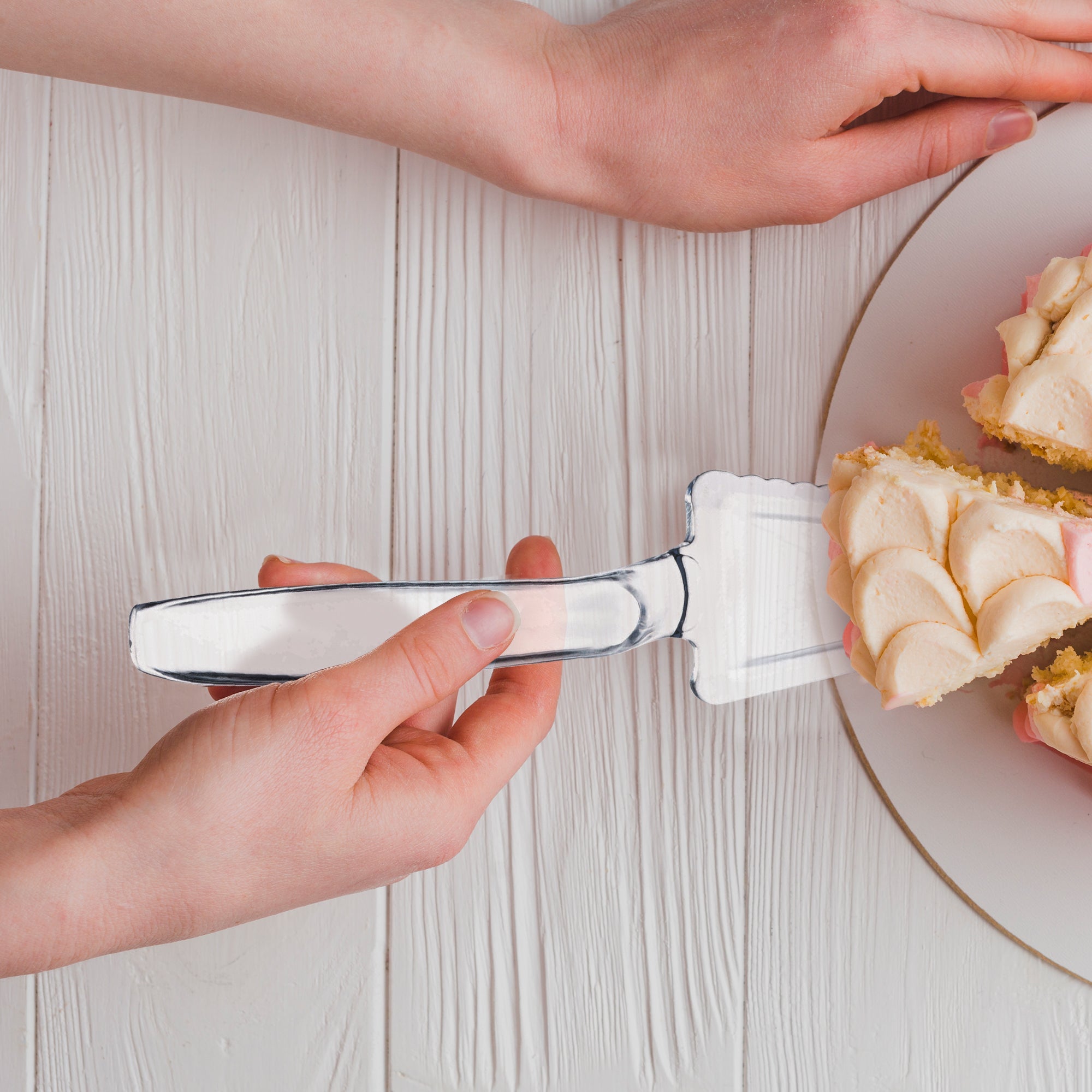 Clear Disposable Plastic Cake Cutter/Lifter