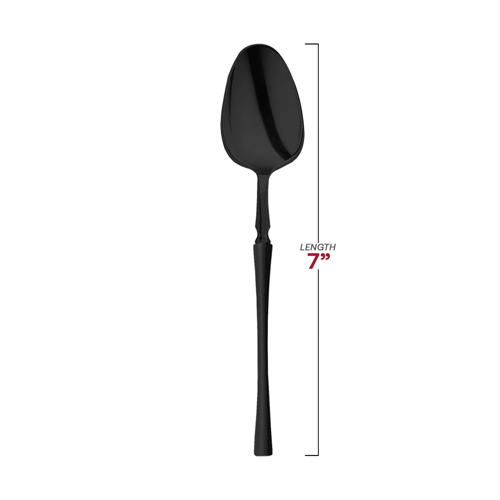 Solid Black Moderno Disposable Plastic Dessert Spoons