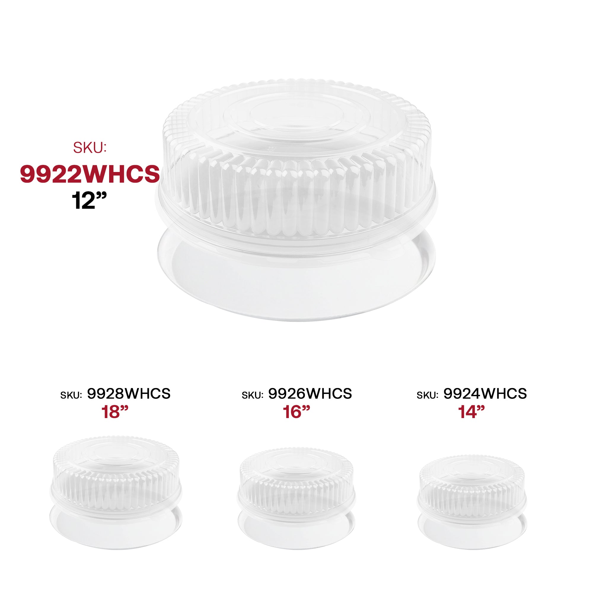 12" White Round Plastic Trays with Lids