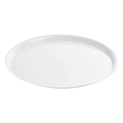 12" White Round Plastic Trays