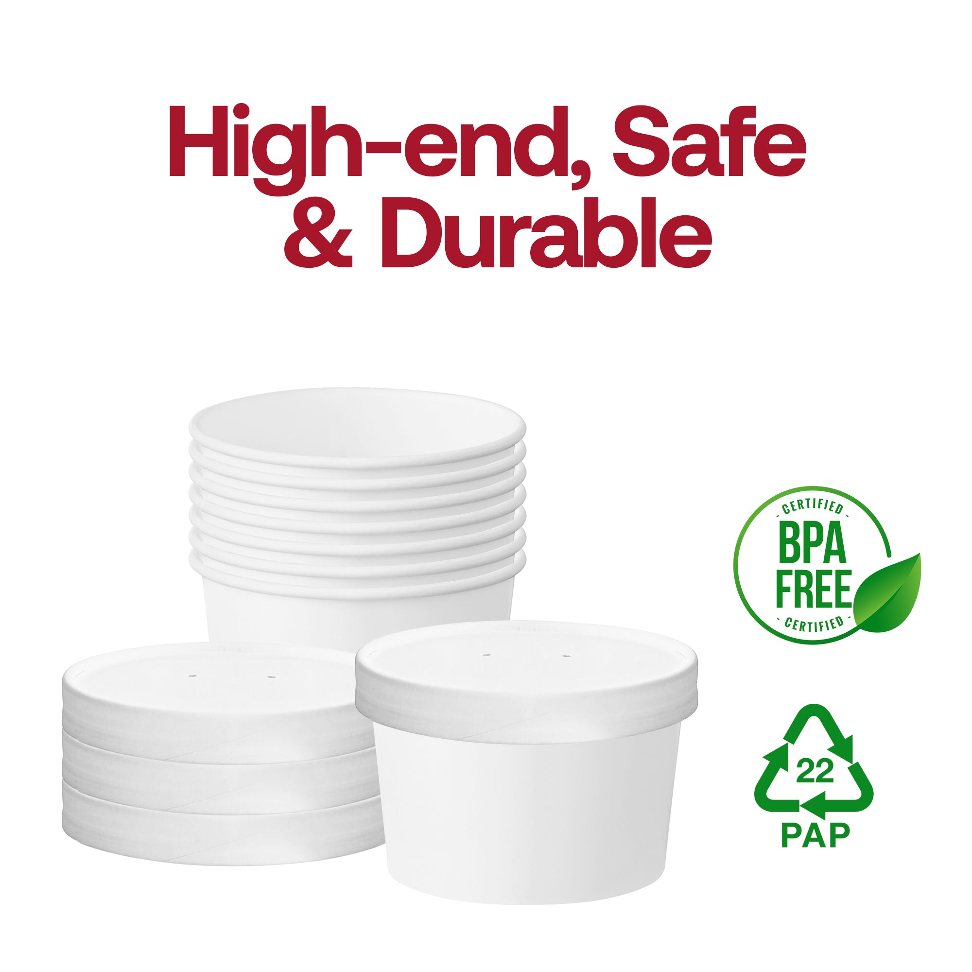 6 oz Squat Paper Soup Cups with Paper Lids