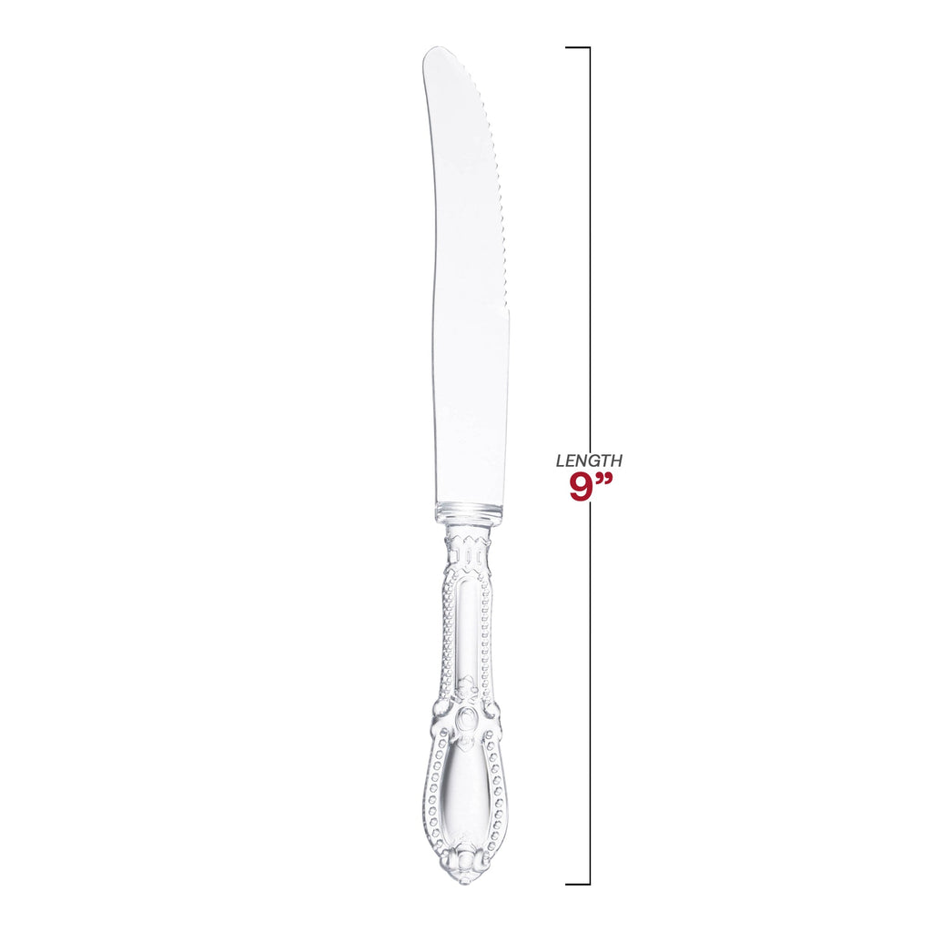 Clear Baroque Disposable Plastic Dinner Knives