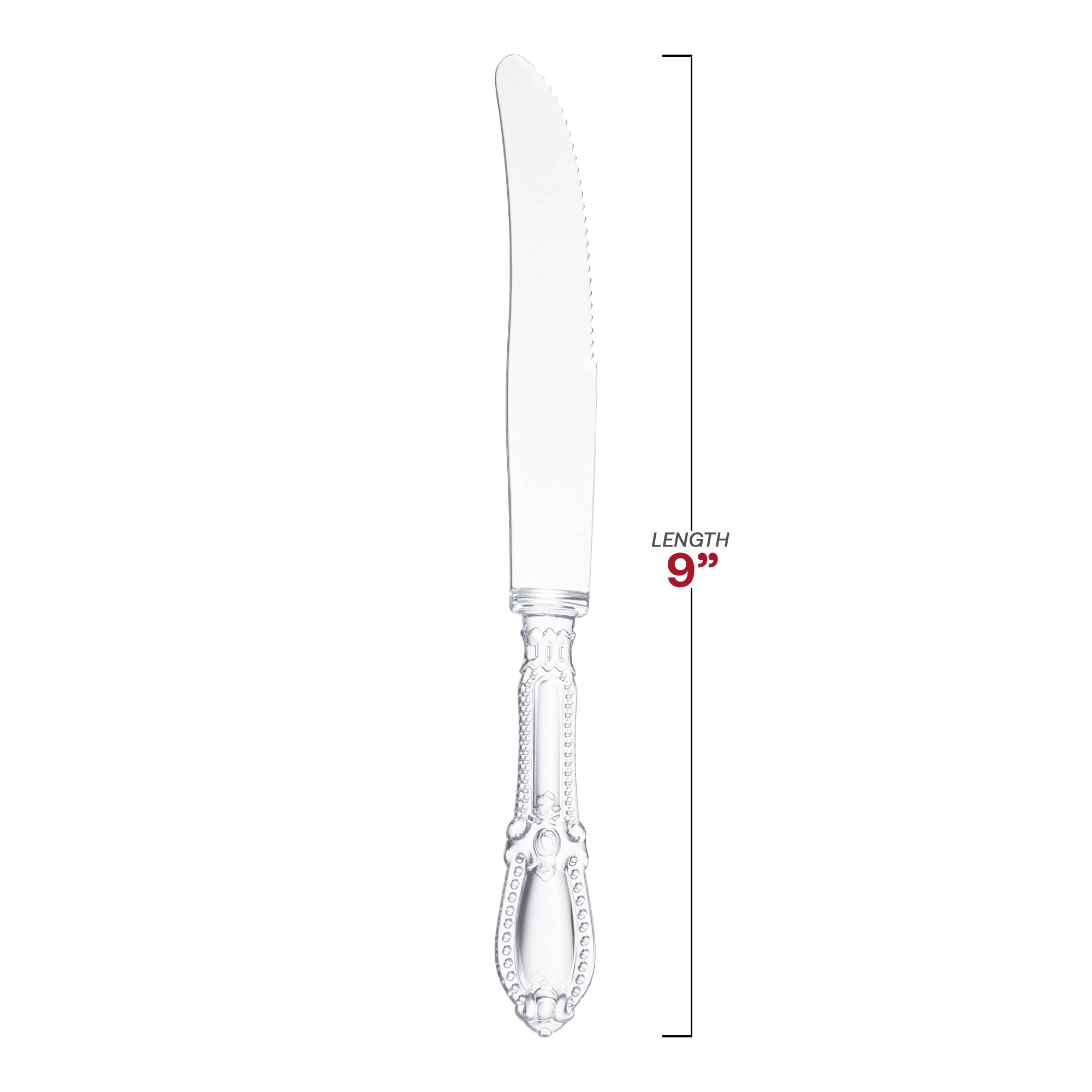 Clear Baroque Disposable Plastic Dinner Knives