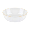 Clear with Gold Flat Plastic Soup Bowls (16 oz.)