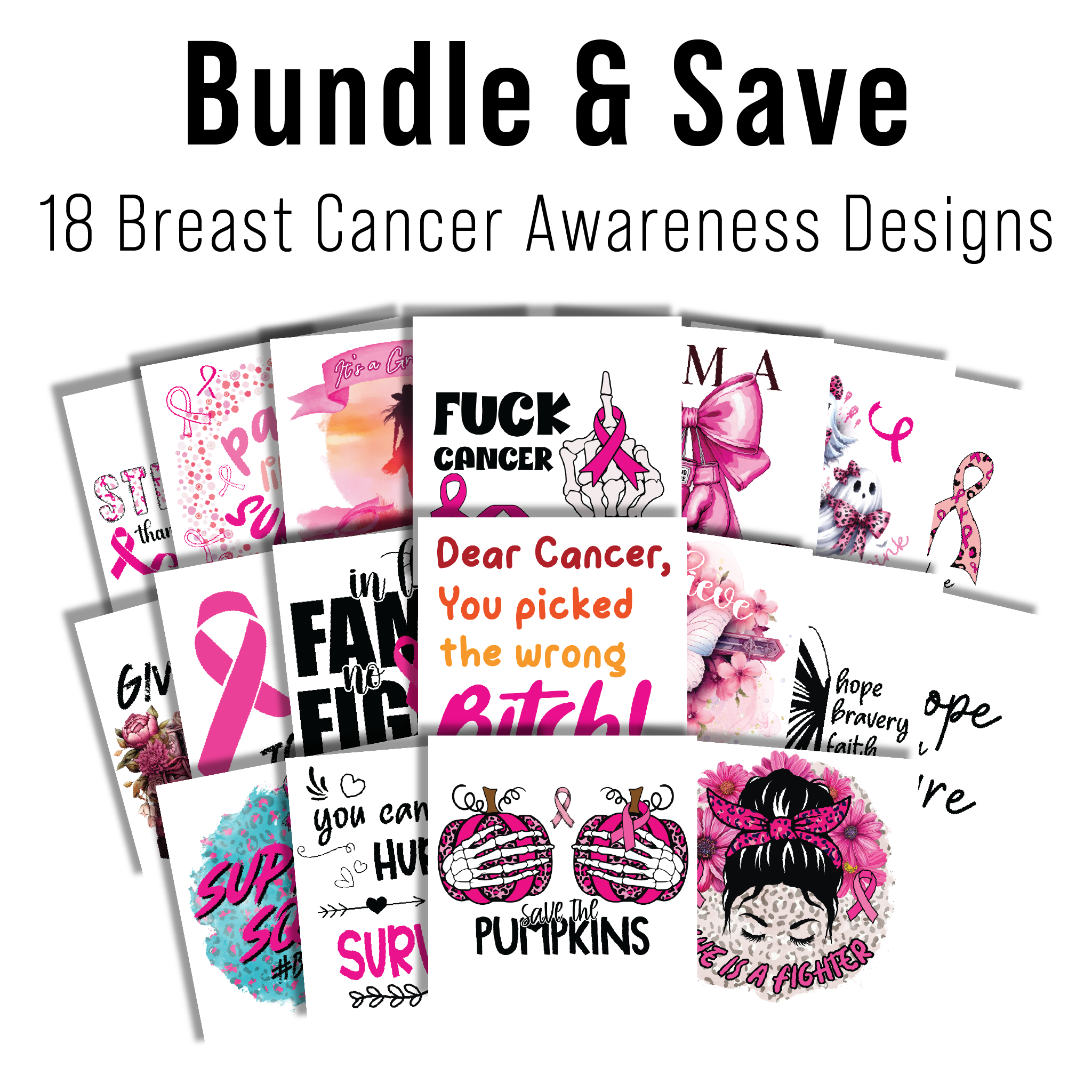 Multi Product Use - Digital Sublimation Designs - Breast Cancer Awareness