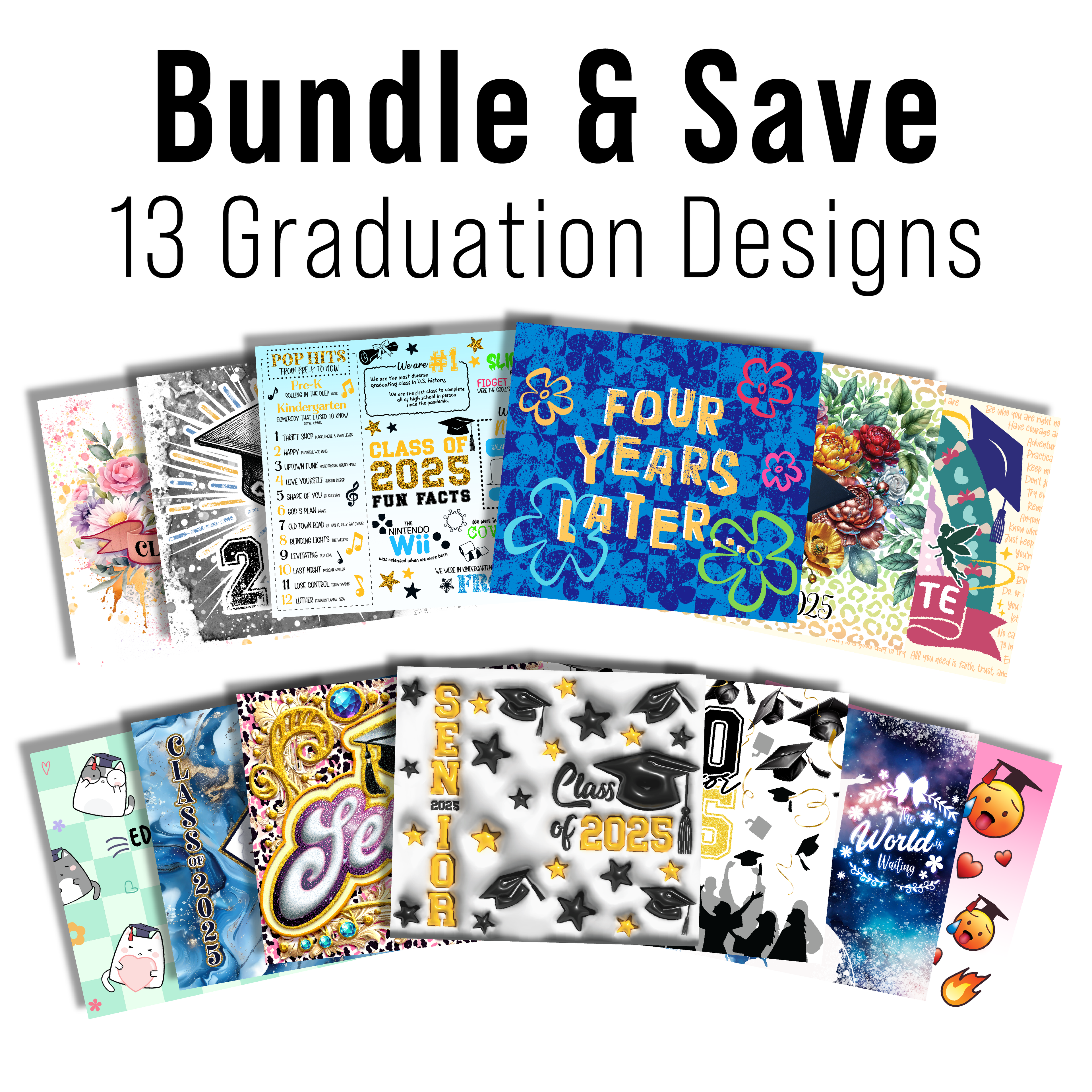 Digital Sublimation Designs - Graduation Tumbler Wraps