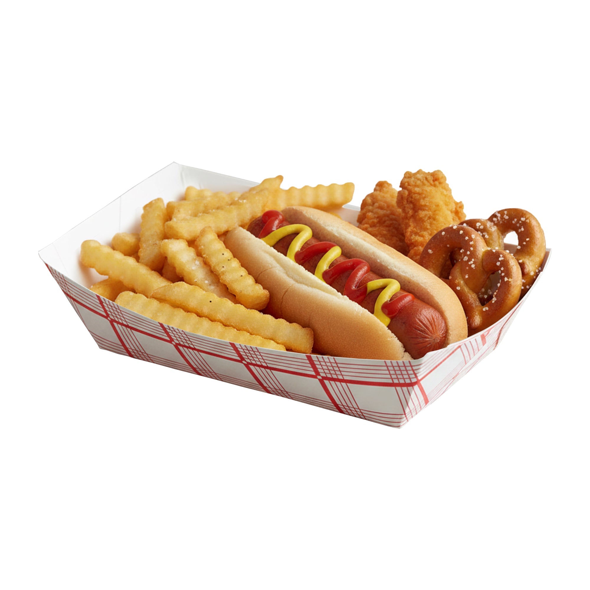 6 oz Red Plaid Paper Food Trays