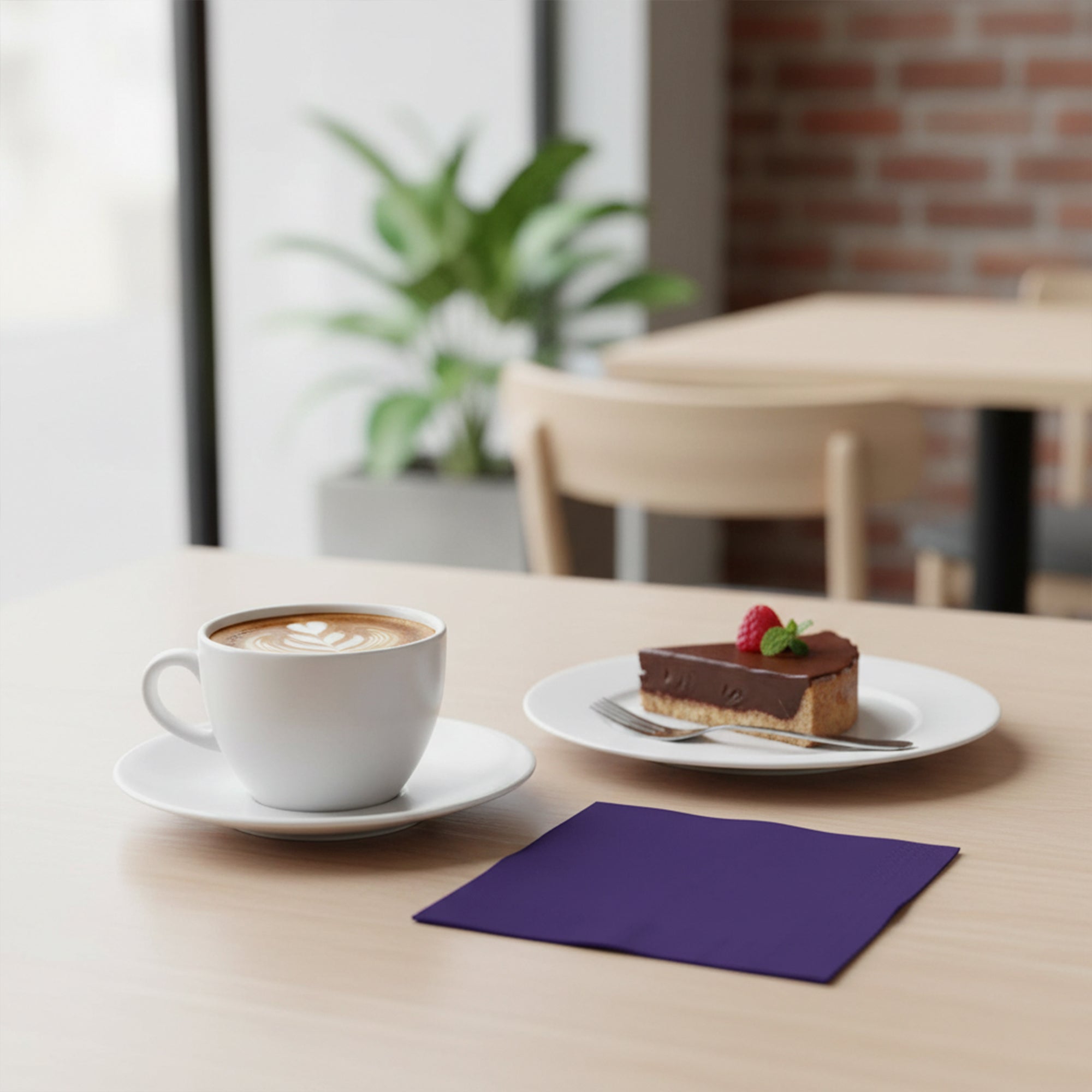 Purple Paper Beverage/Cocktail Napkins