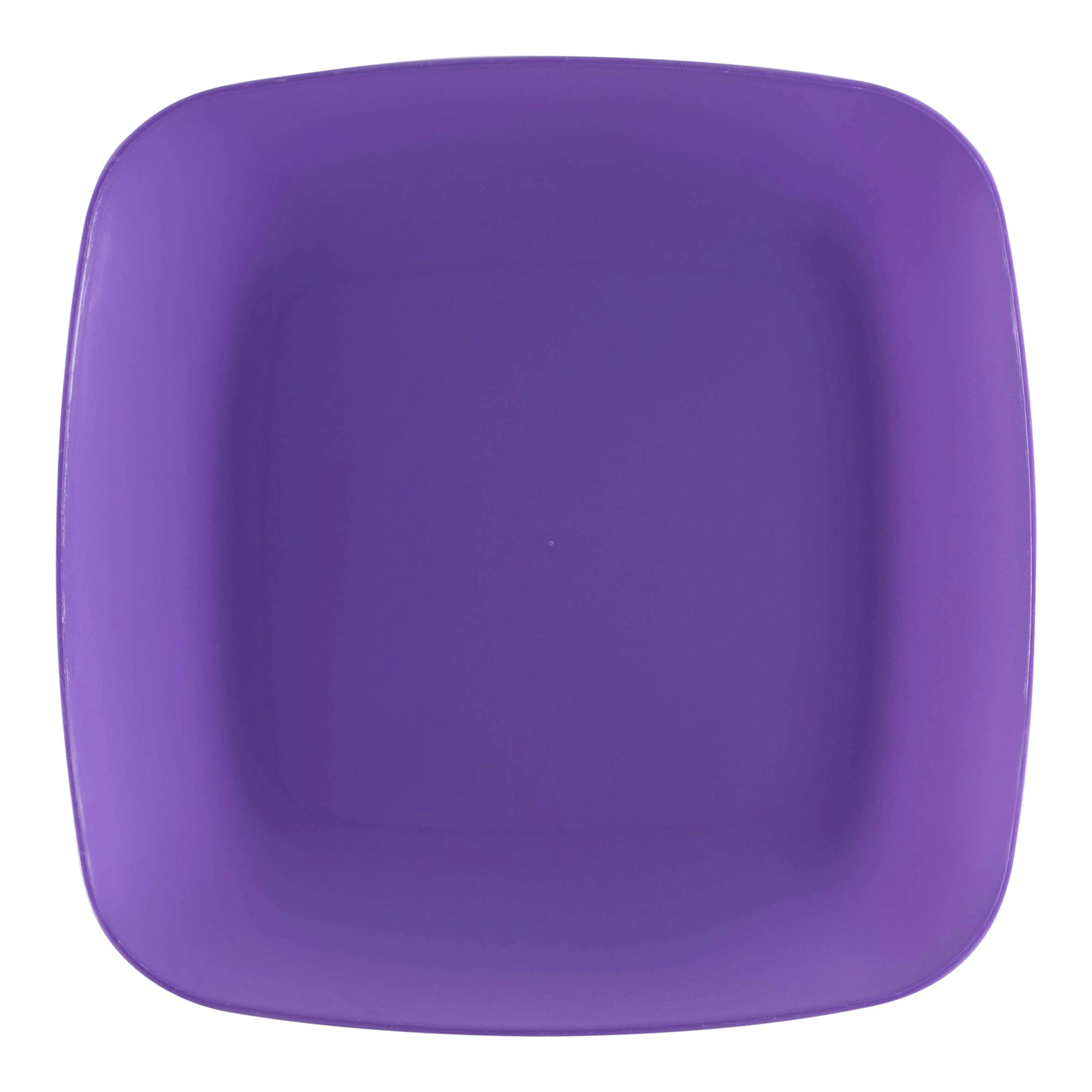 Purple Flat Rounded Square Disposable Plastic Buffet Plates (8.5")