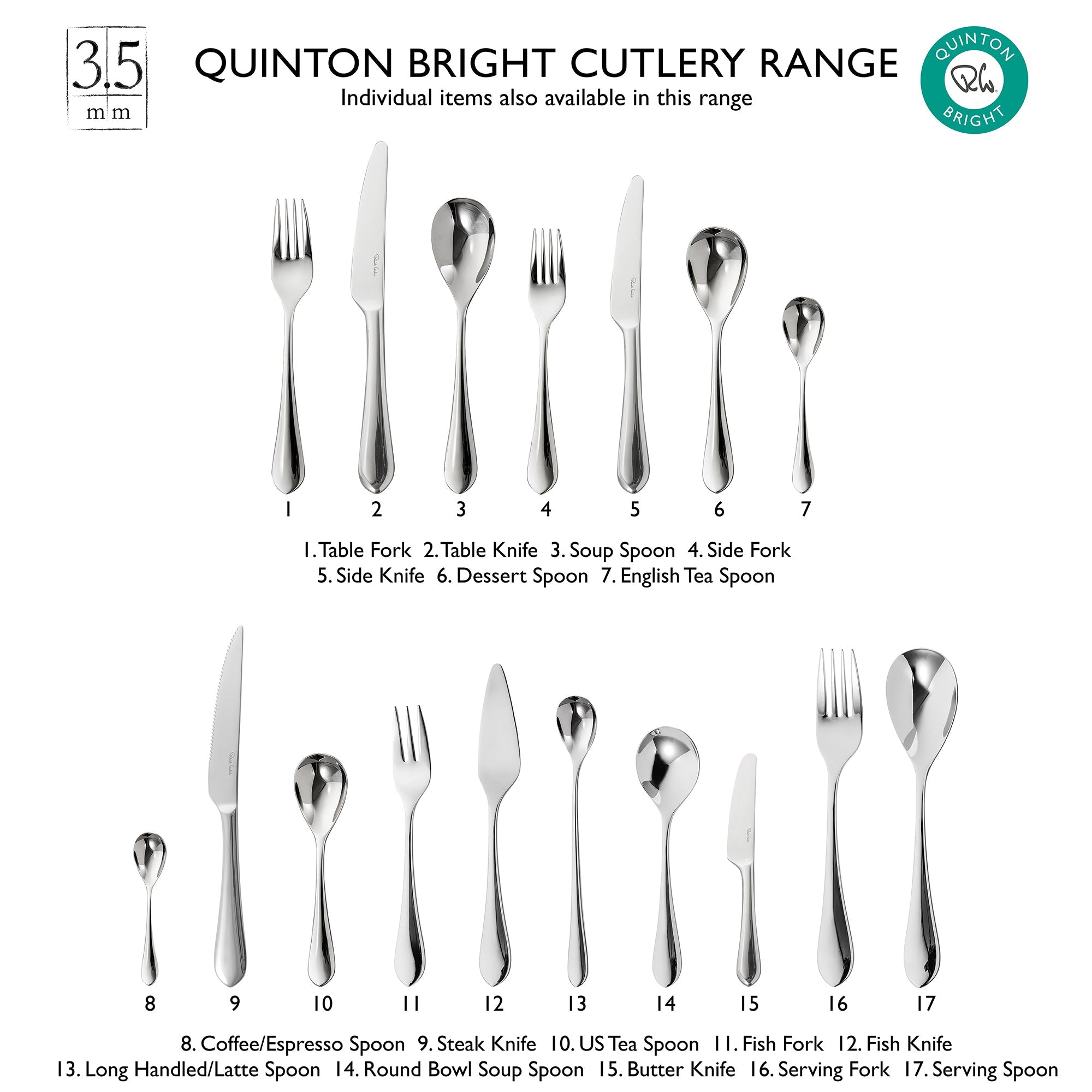 Quinton Bright Round Bowl Soup Spoon