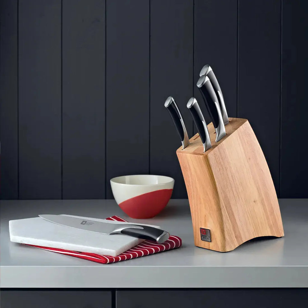 Amefa Kyu 5pc Chefs Kitchen Knife Block Set