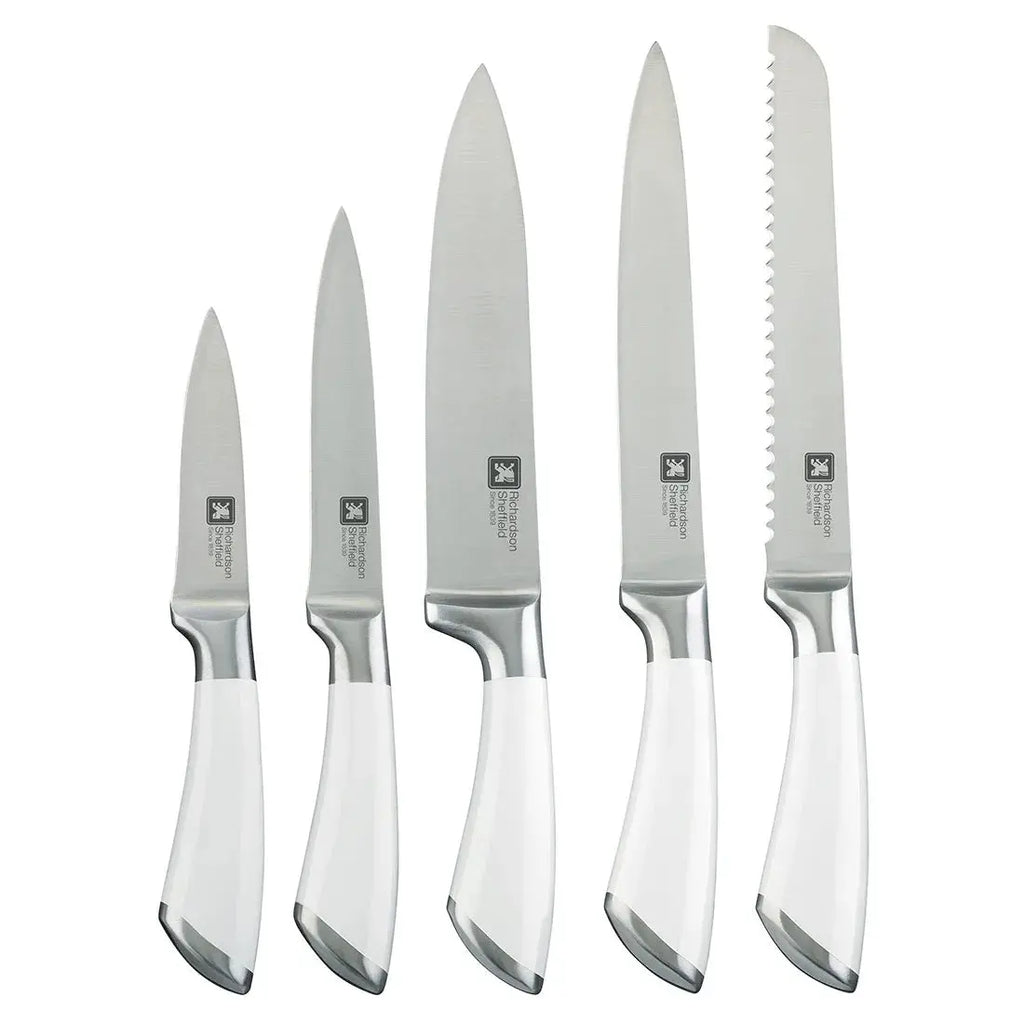 Amefa Fusion 5pc White Chefs Kitchen Knife Block Set