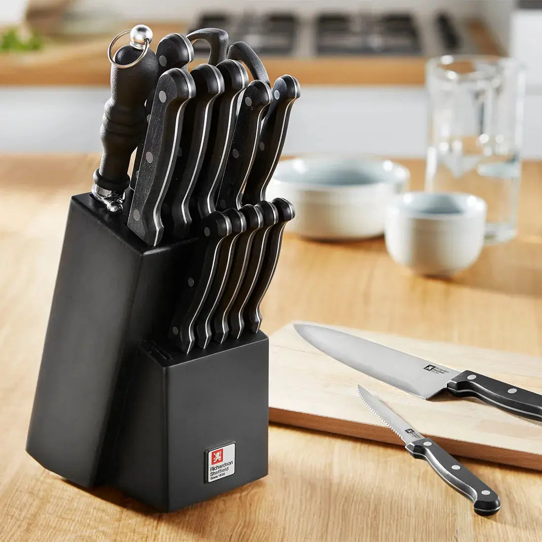 Artisan 15pc Chefs Kitchen Knife Block Set