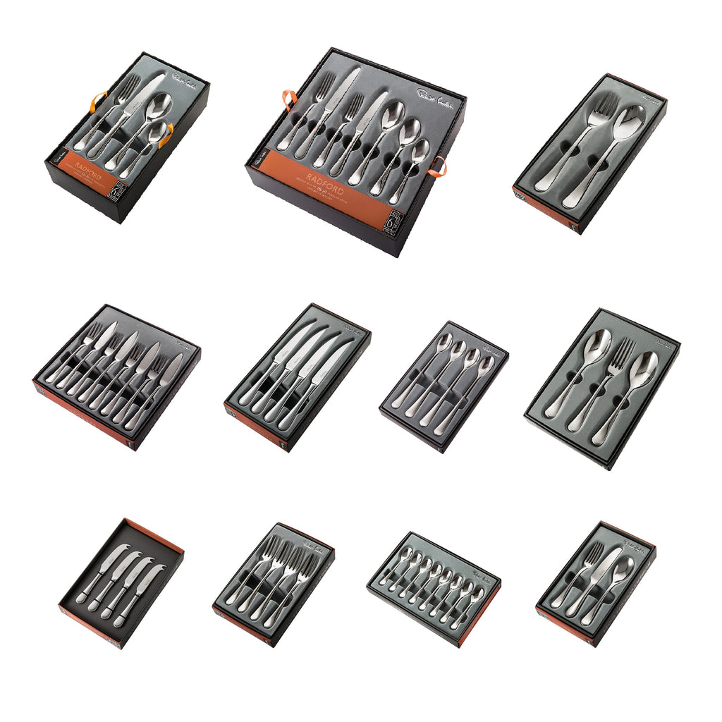 Radford Bright Cutlery Set, 48 Piece for 6 People - 6 Free Steak Knives