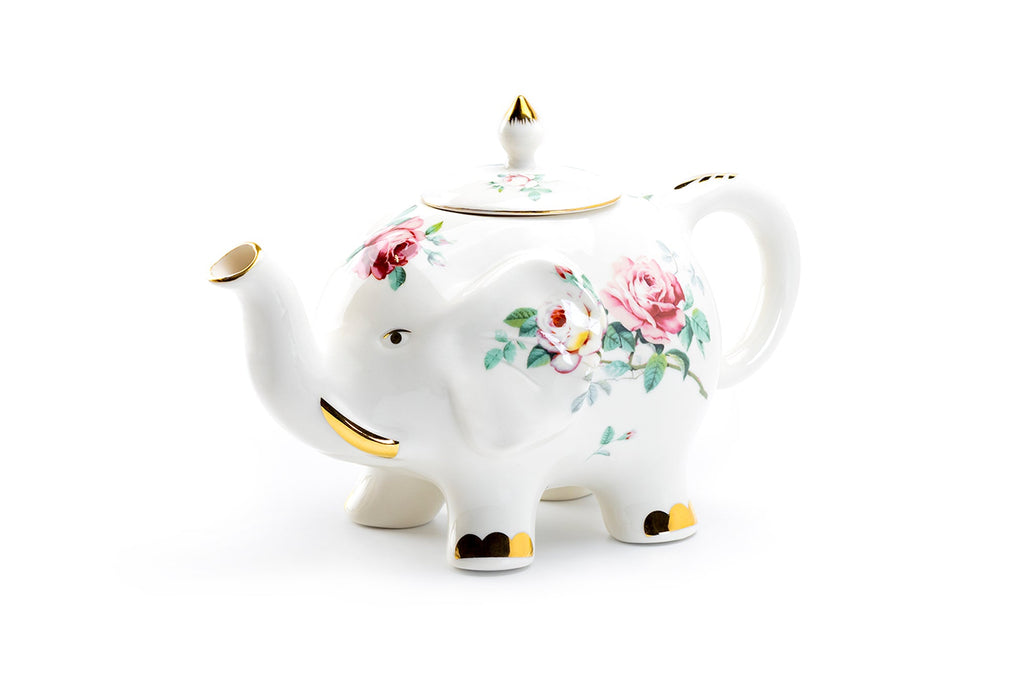 Rose Elephant Fine Porcelain Teapot