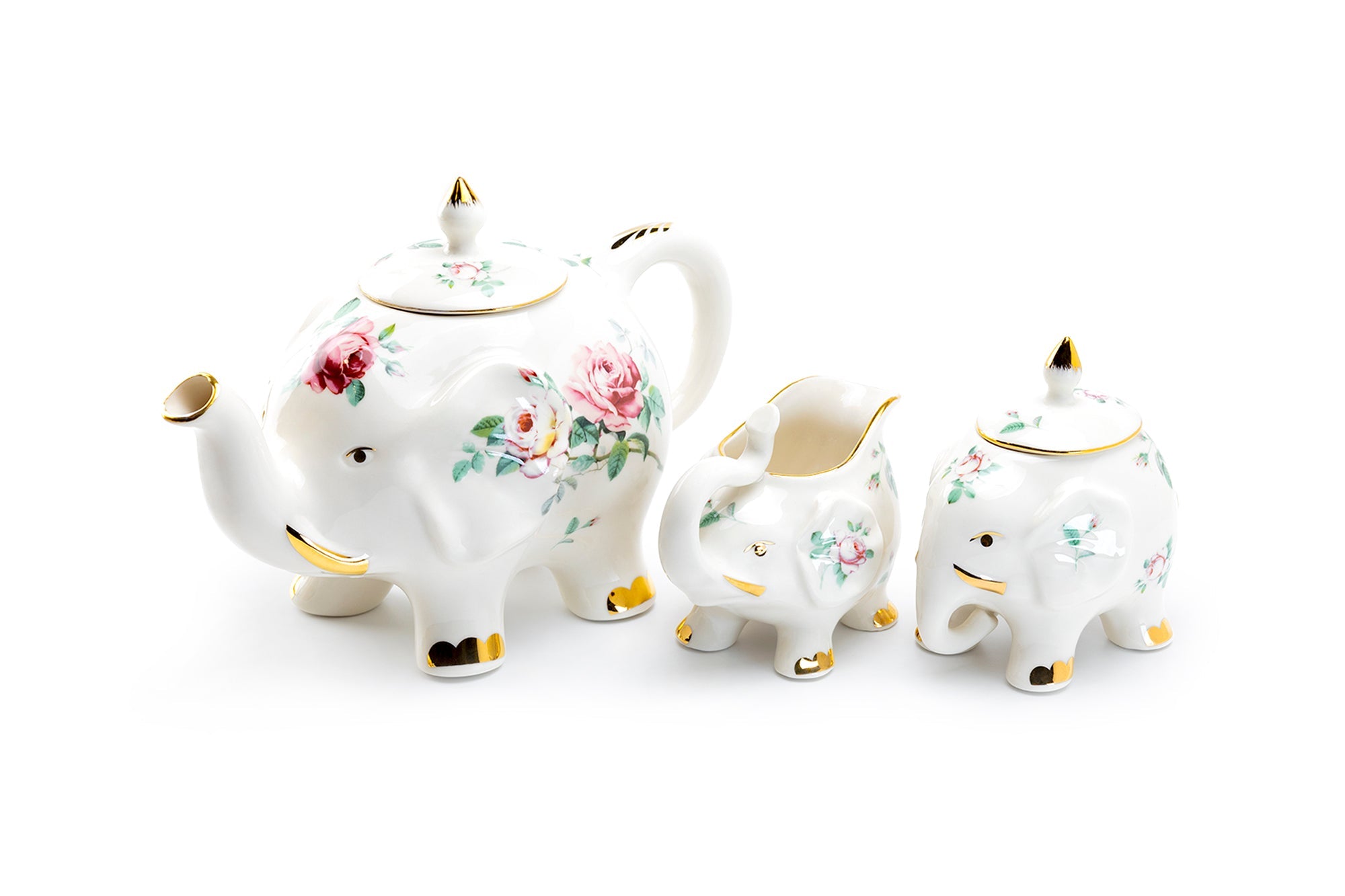Rose Elephant Fine Porcelain Tea Set