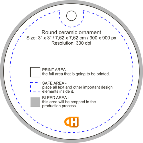 3" Round - 2 Sided - Personalized Ceramic Ornament