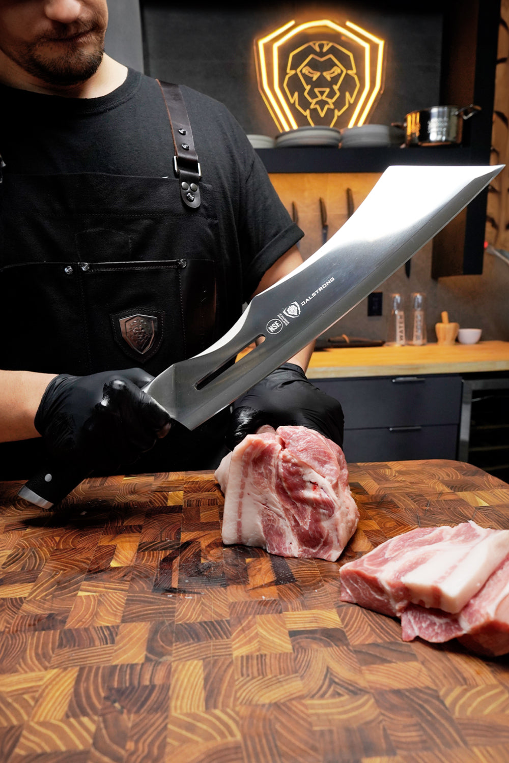 Annihilator Meat Cleaver with Stand 14" | Gladiator Series | Cleaver NSF Certified | Dalstrong ©