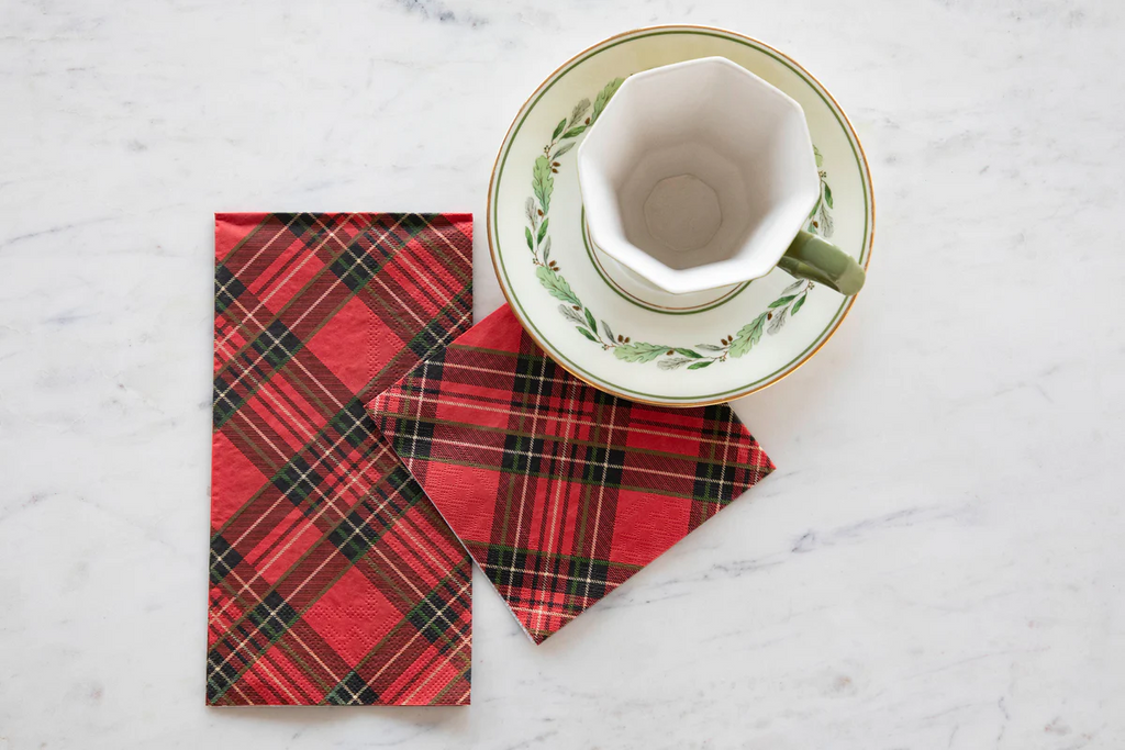 Hester and Cook Red Plaid Guest Napkin - pack of 16