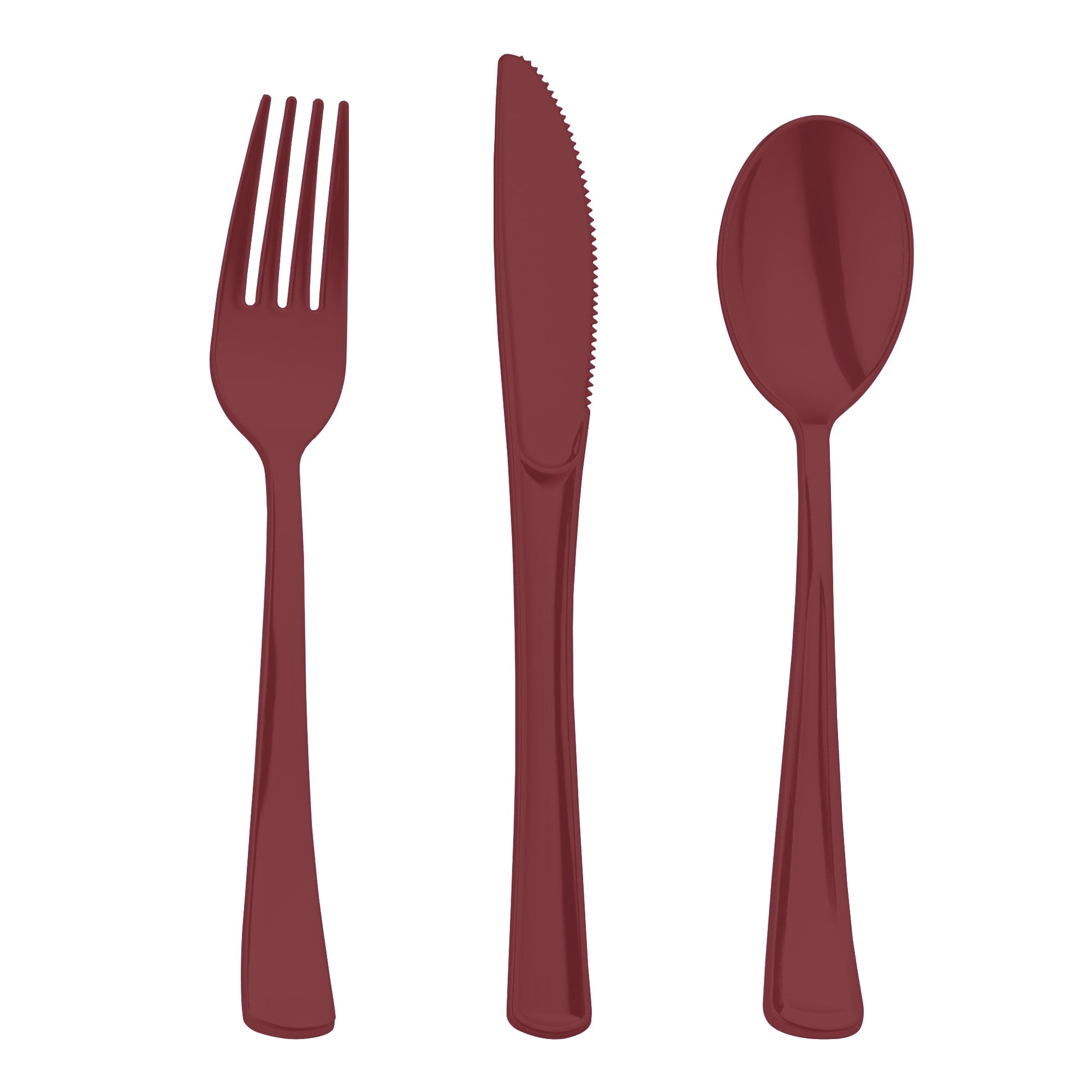 Red Disposable Plastic Party Cutlery Set