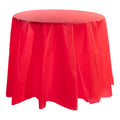 Red Round Disposable Plastic Tablecloths (84")
