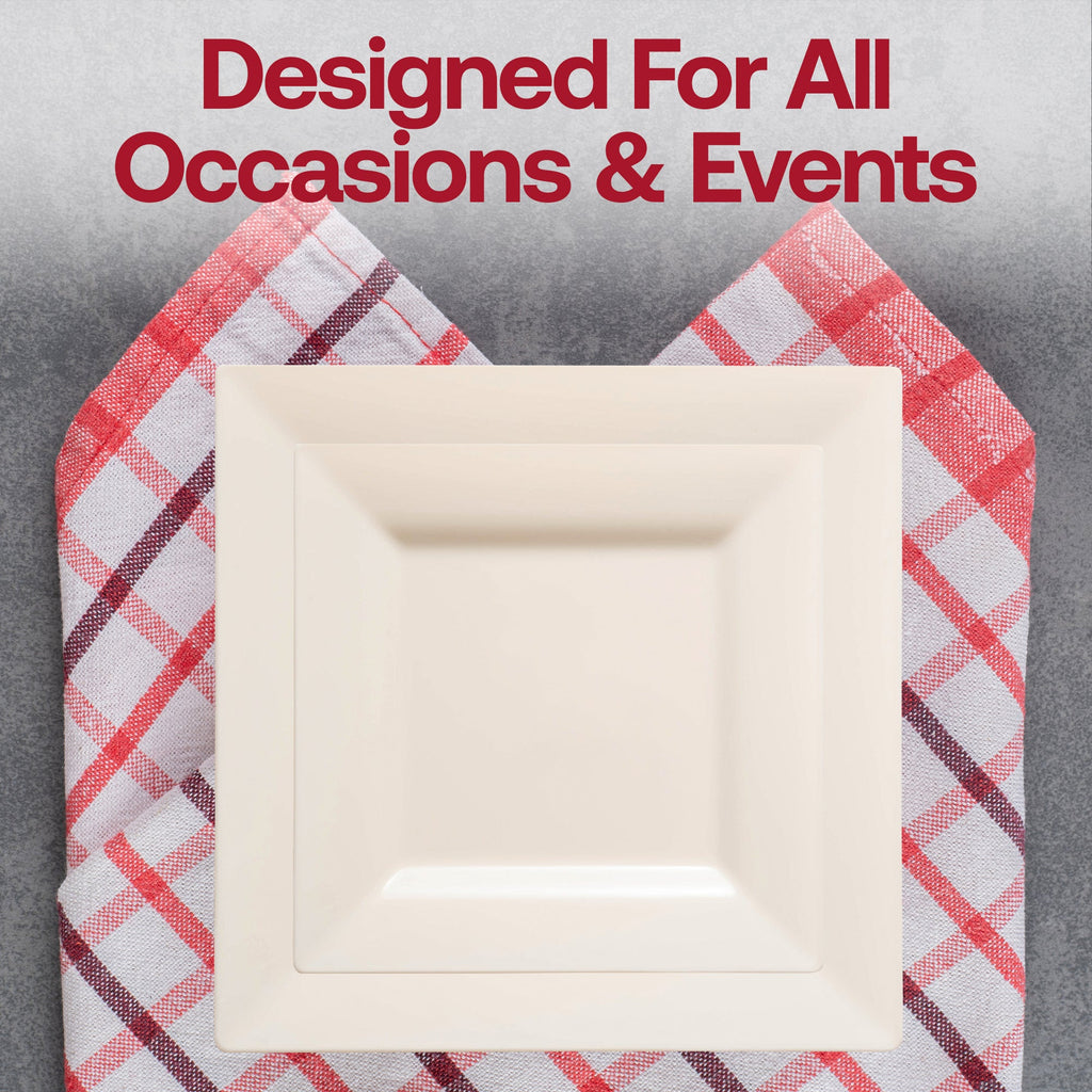 Ivory Square Plastic Wedding Value Set