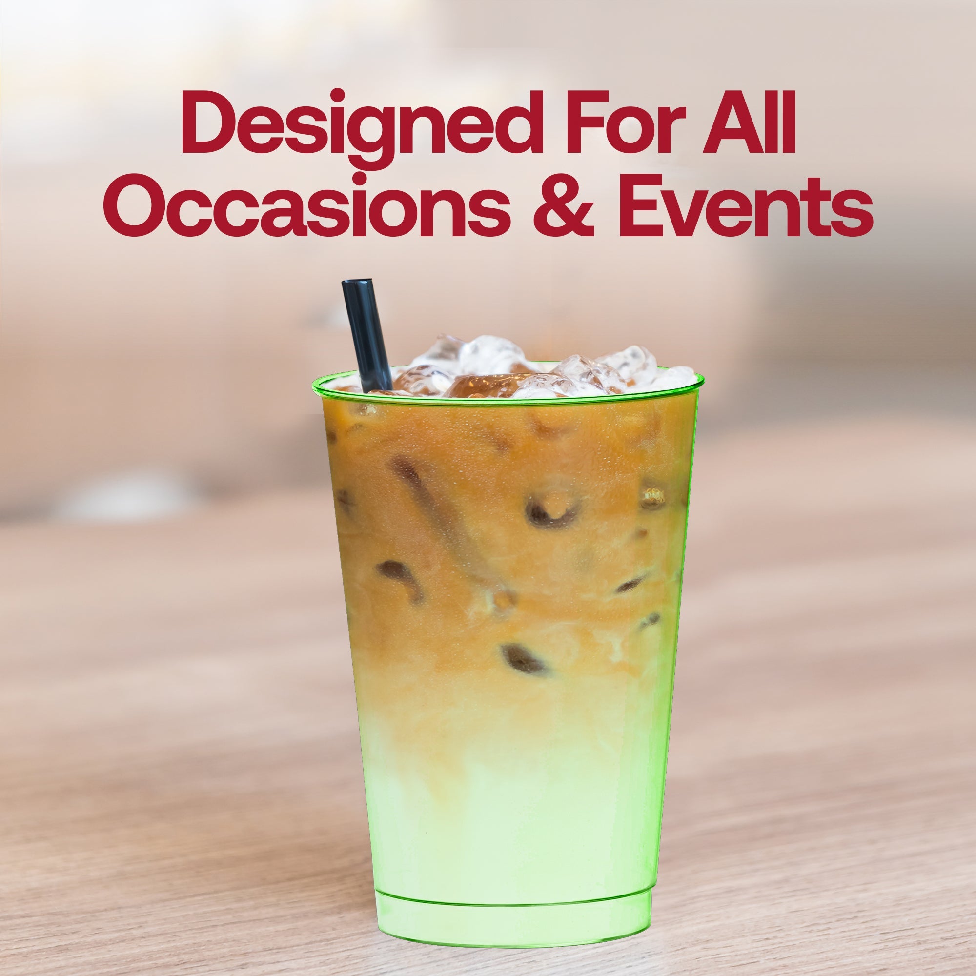 Clear Green Disposable Plastic Party Cups (12 oz. )