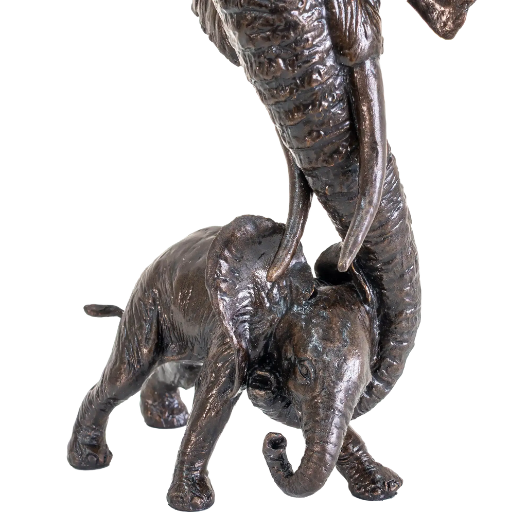 Richard Cooper Bronze Elephant Mother & Calf Figurine