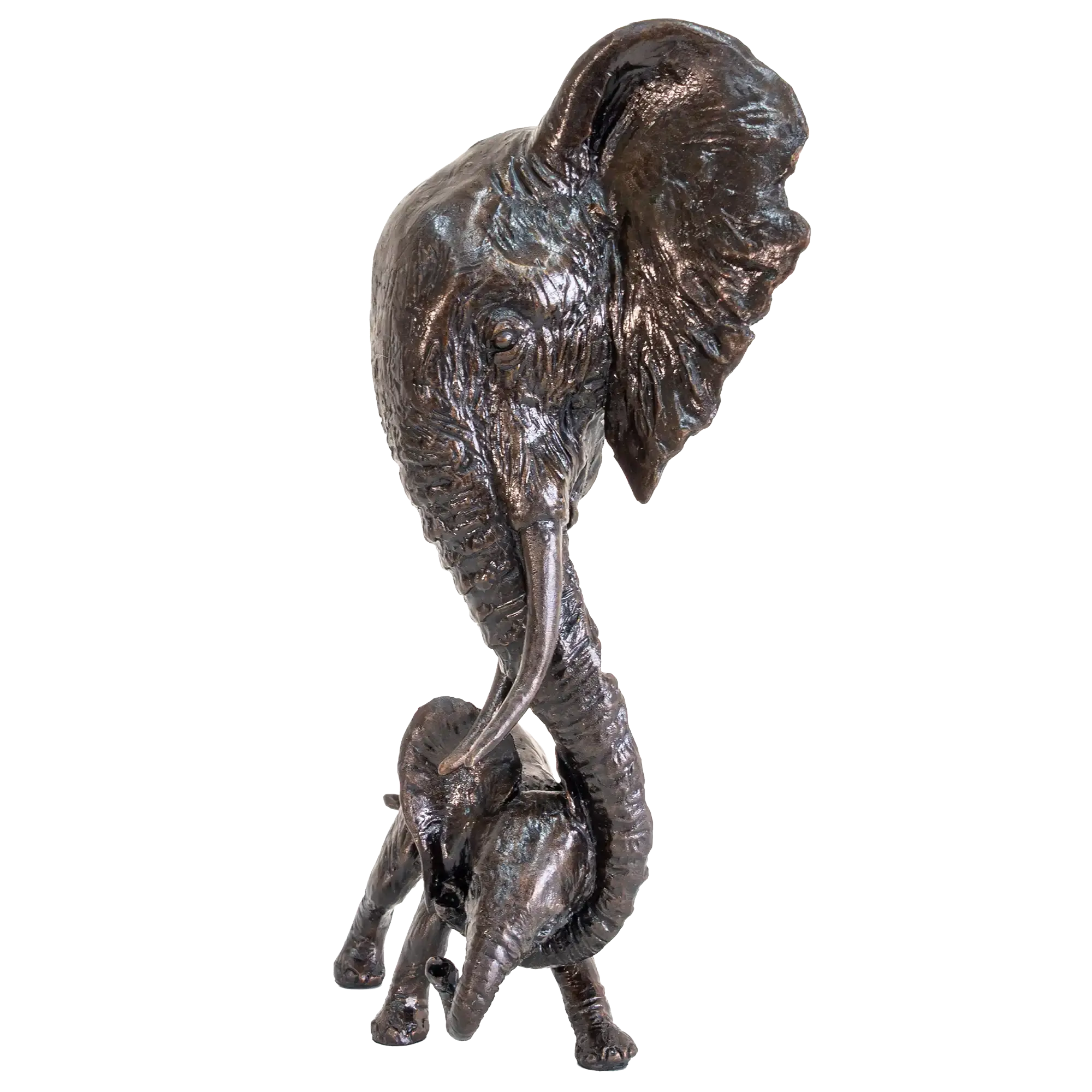 Richard Cooper Bronze Elephant Mother & Calf Figurine