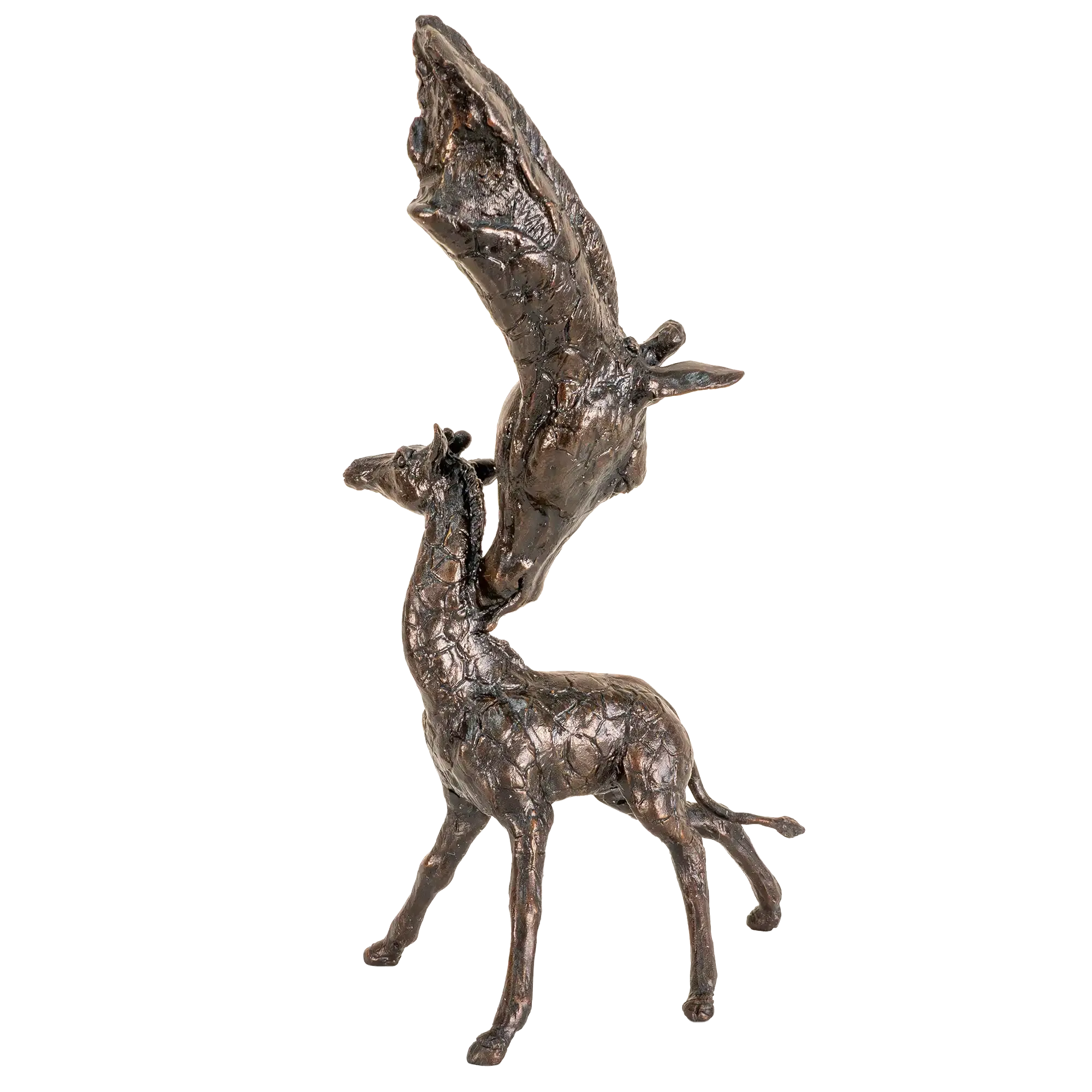 Richard Cooper Bronze Giraffe Mother & Calf Figurine