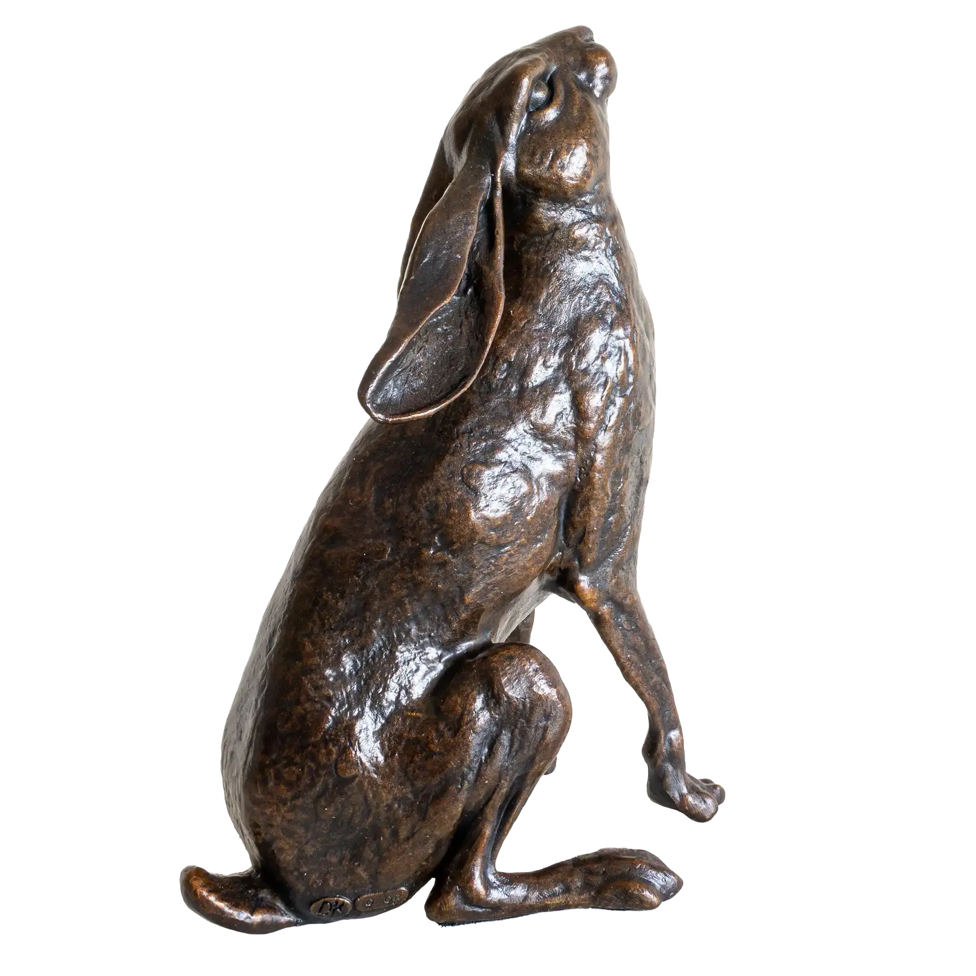 Richard Cooper Bronze Large Hare Moon Gazing Figurine