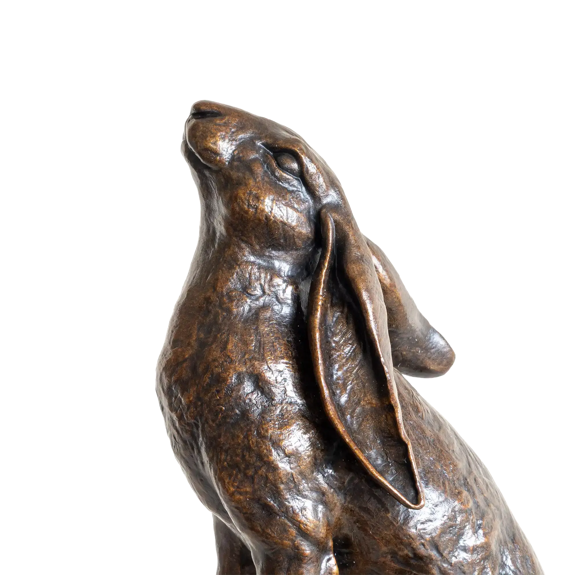 Richard Cooper Bronze Large Hare Moon Gazing Figurine