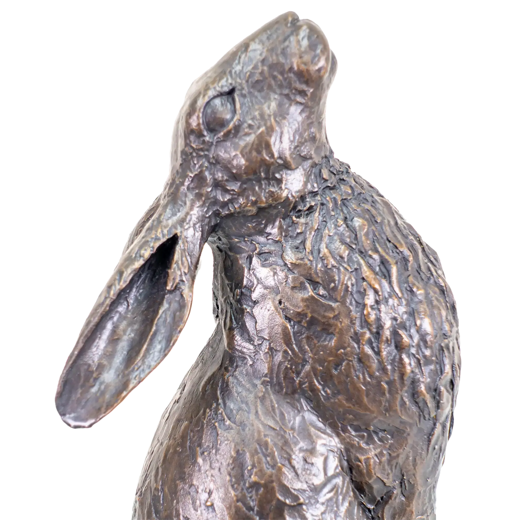 Richard Cooper Bronze Hares Collection Large Hare Moon Gazing Figurine