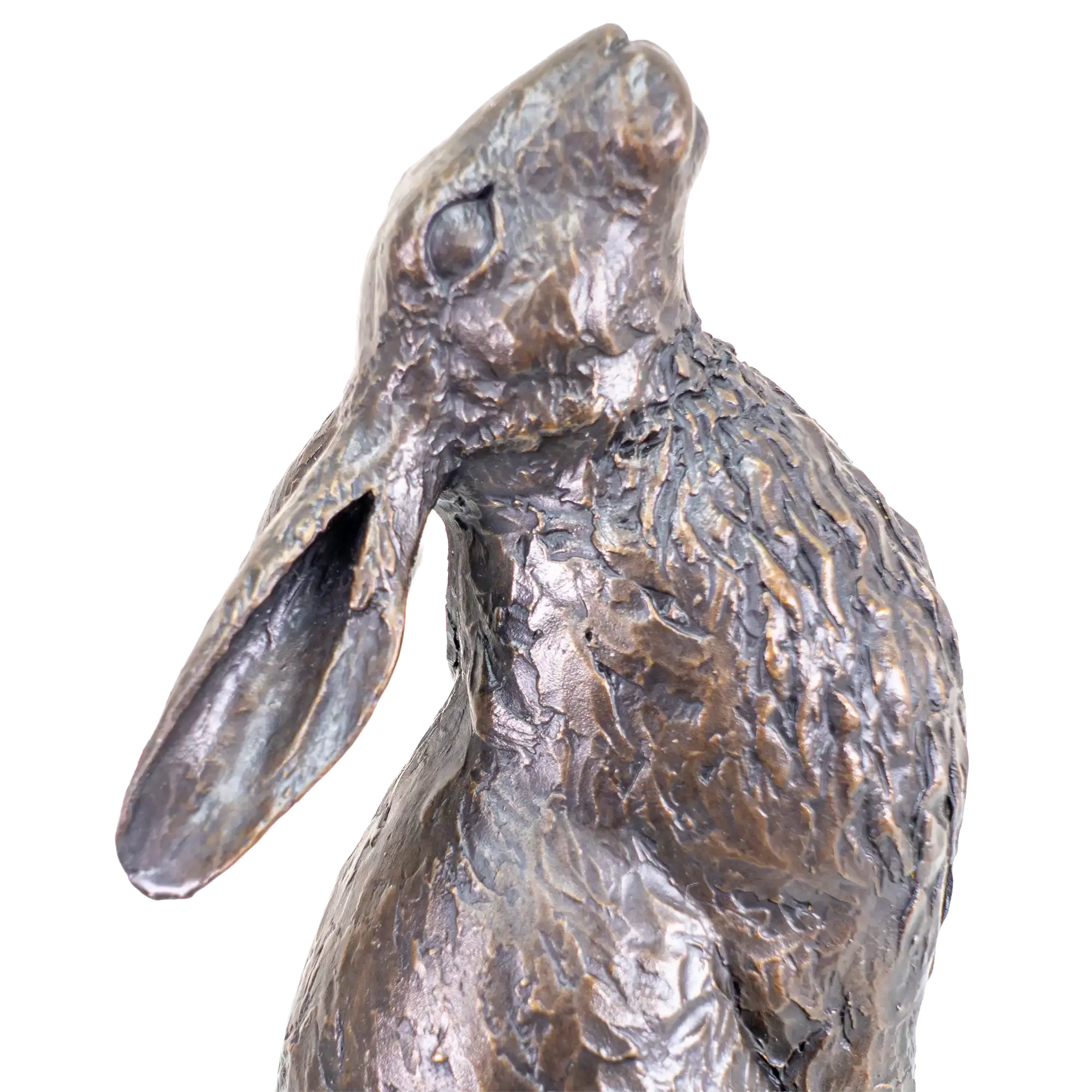 Richard Cooper Bronze Hares Collection Large Hare Moon Gazing Figurine