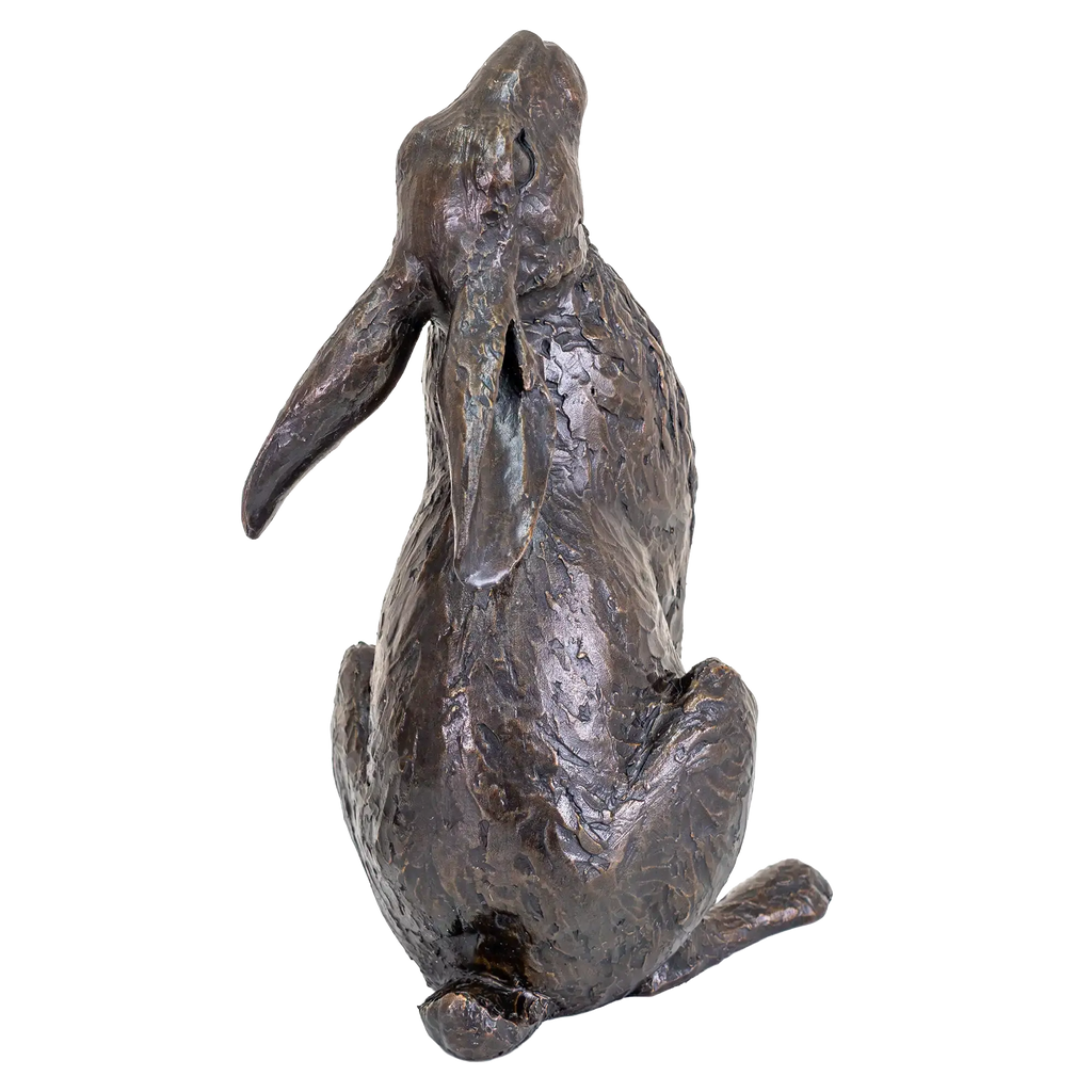 Richard Cooper Bronze Hares Collection Large Hare Moon Gazing Figurine